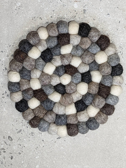 Fun Felt Wool Ball Placemat / Trivet - The Red Squirrel