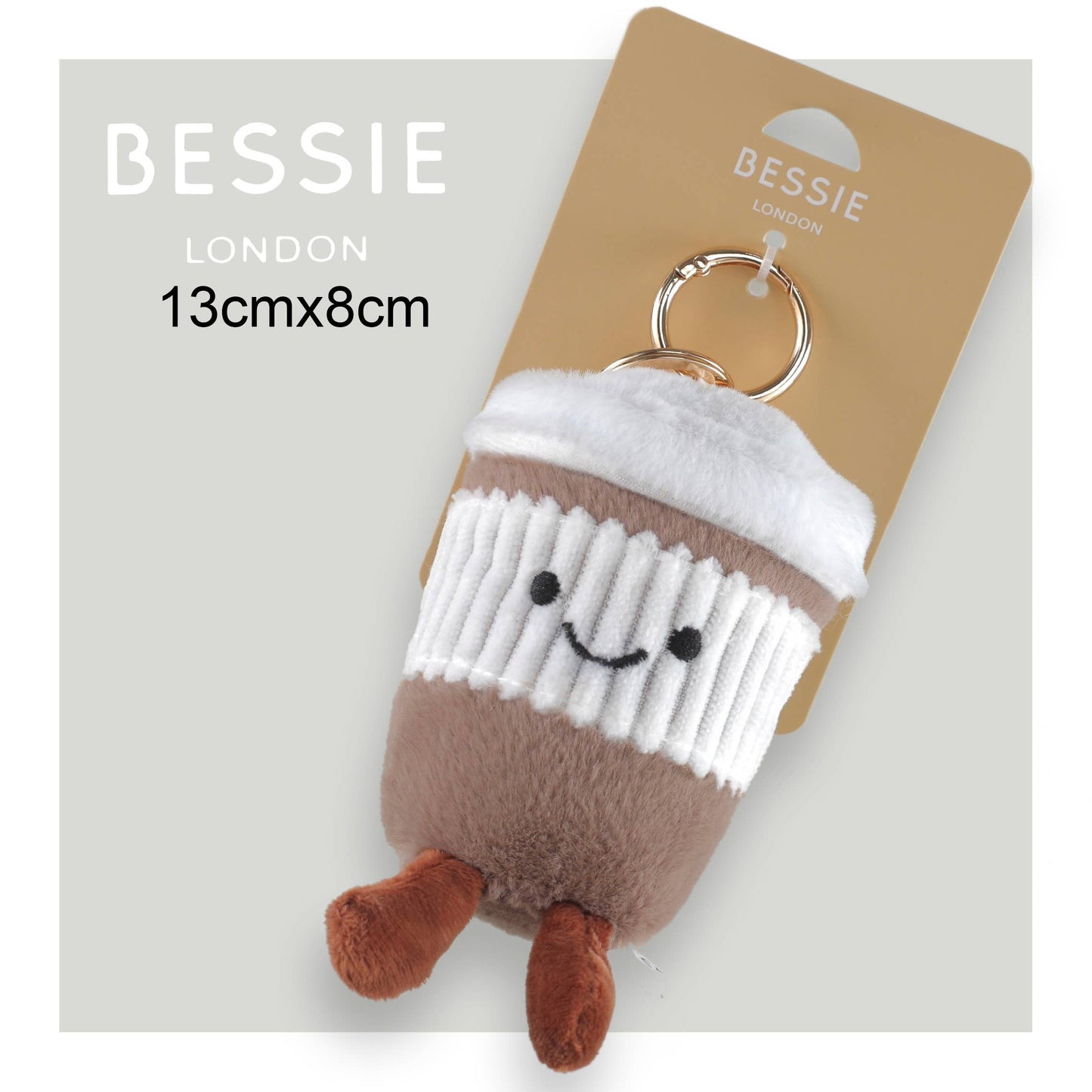 PLUSH COFFEE CUP BAG CHARM - The Red Squirrel