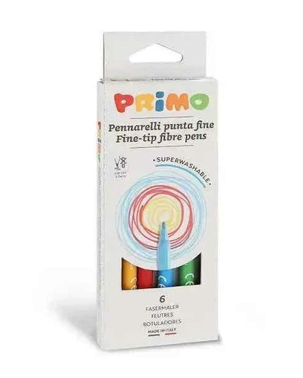 6 Fine Fibre-tip Pens - Primo