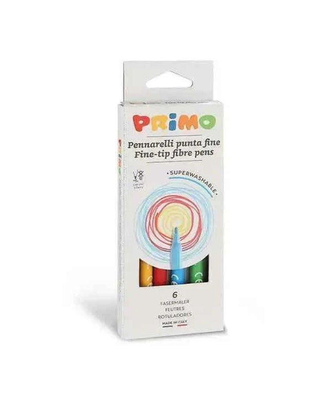 6 Fine Fibre-tip Pens - Primo
