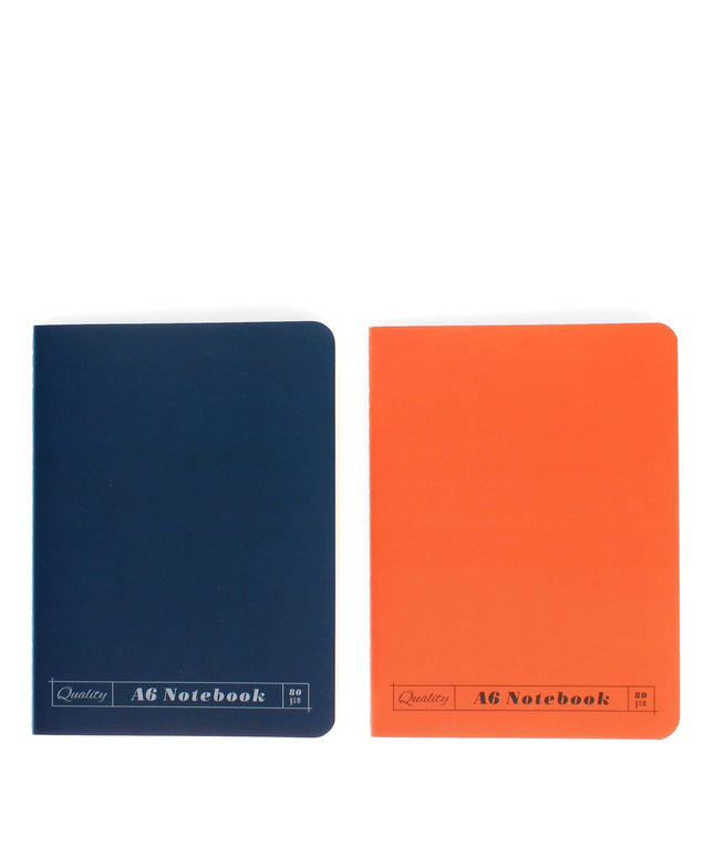 A6 notebooks set of 2 - Orange & blue