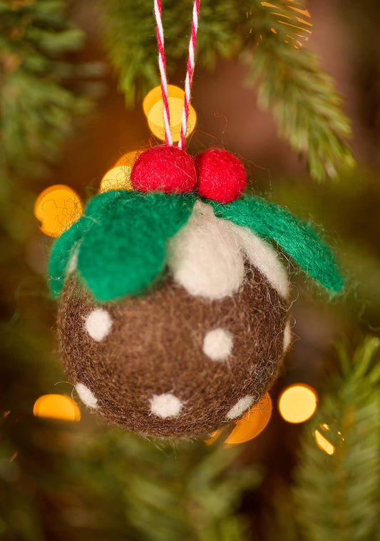 Felt Christmas Pudding Bauble - The Red Squirrel