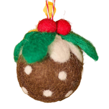 Felt Christmas Pudding Decoration – Eco-Friendly Fair Trade Ornament