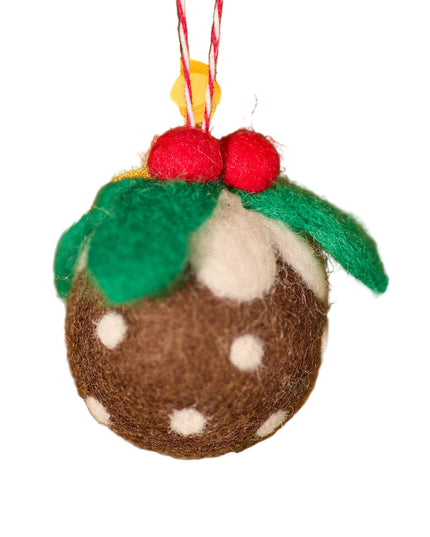 Felt Christmas Pudding Decoration – Eco-Friendly Fair Trade Ornament