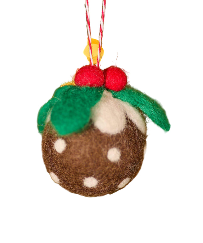Felt Christmas Pudding Decoration – Eco-Friendly Fair Trade Ornament