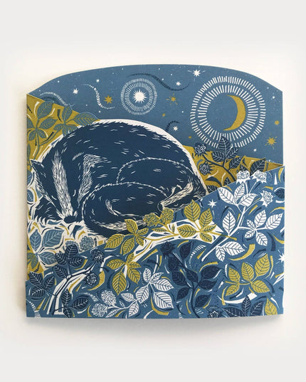 Concertina Card - Badger Amongst the Brambles