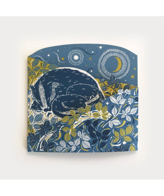 Concertina Card - Badger Amongst the Brambles