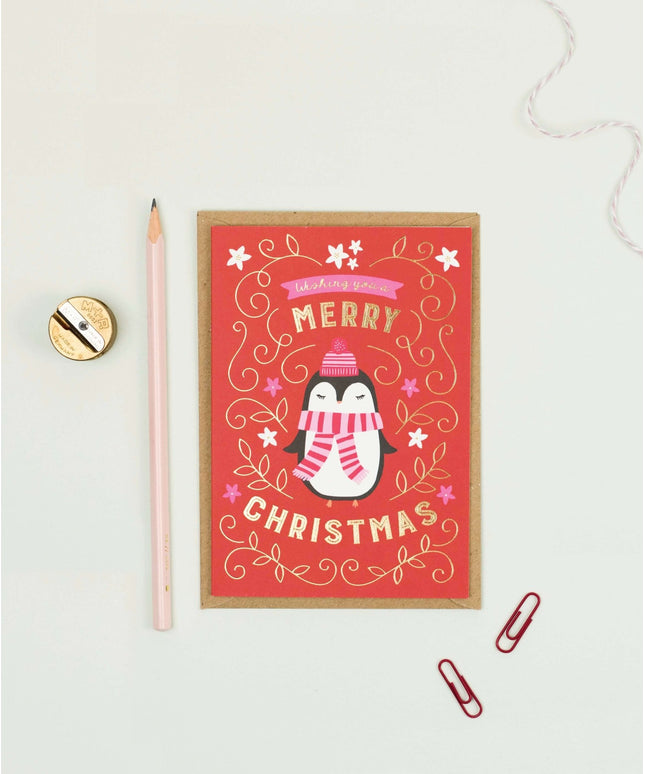 Penguin Merry Christmas Card Christmas Card