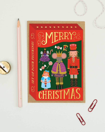 Festive Nutcracker Figurines Box Card - Christmas Card