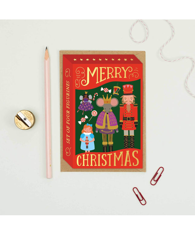 Festive Nutcracker Figurines Box Card - Christmas Card