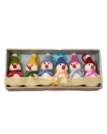 Set of 6 Felt Snowmen Decorations