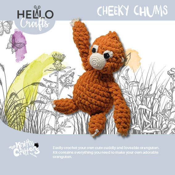 Knitty Critters Cheeky Chums - Orangutan Crochet Kit - The Red Squirrel