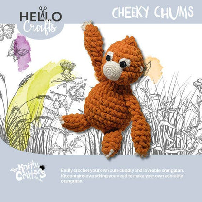 Knitty Critters Cheeky Chums - Orangutan Crochet Kit - The Red Squirrel