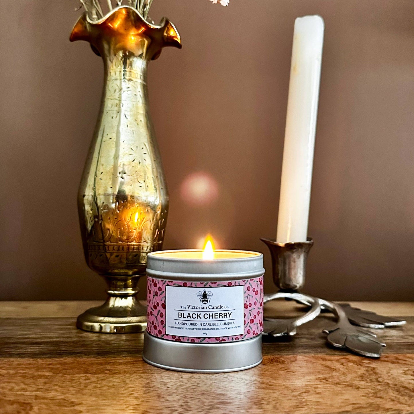 Black Cherry - Scented Candle - 100ml Tin - The Red Squirrel