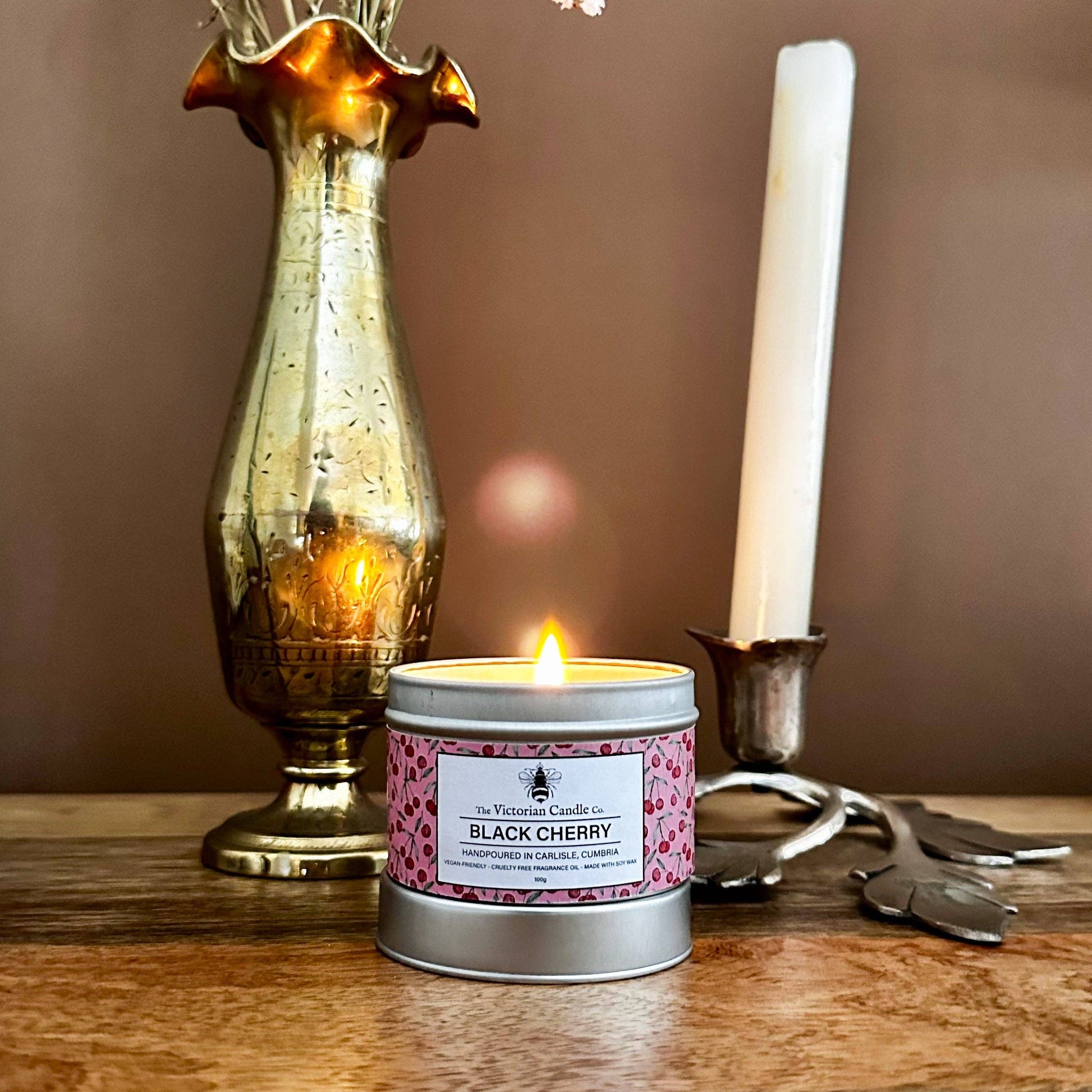 Black Cherry - Scented Candle - 100ml Tin - The Red Squirrel
