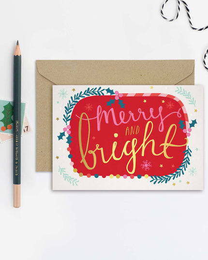Merry and Bright Christmas Card - Christmas Card - Seasonal