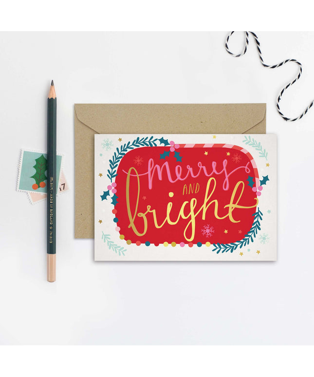 Merry and Bright Christmas Card - Christmas Card - Seasonal