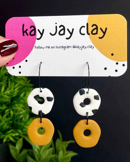 Dalmatian Print Clay Hoop Earrings - Statement jewellery