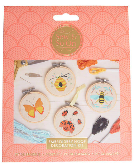 Sew & So On Embroidery Craft Kit - Bees & Bugs