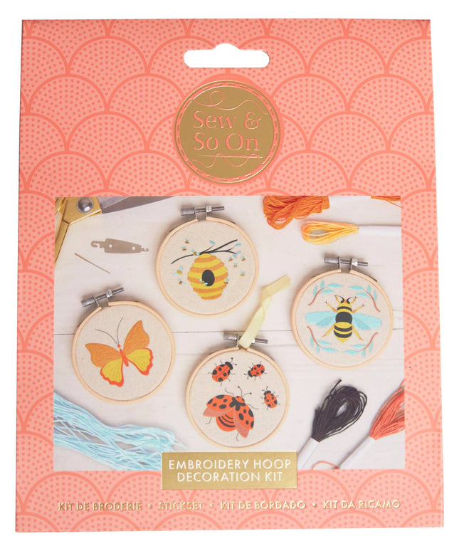 Sew & So On Embroidery Craft Kit - Bees & Bugs