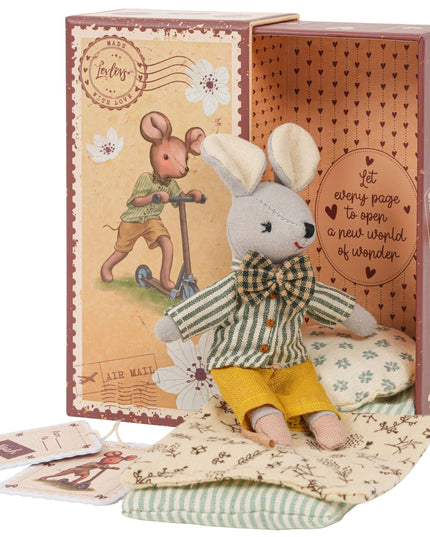 Levlovs Mouse Noah in Stamp Holder Box with Bedding