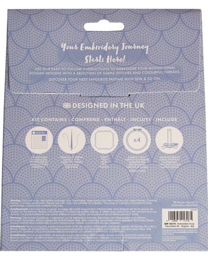 Sew & So On Embroidery Craft Stitch Kit - Slogans