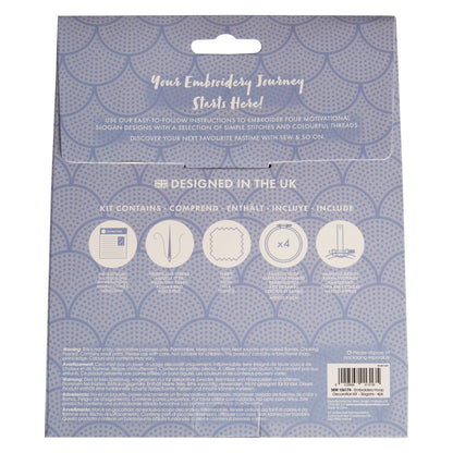 Sew & So On Embroidery Craft Stitch Kit - Slogans - The Red Squirrel