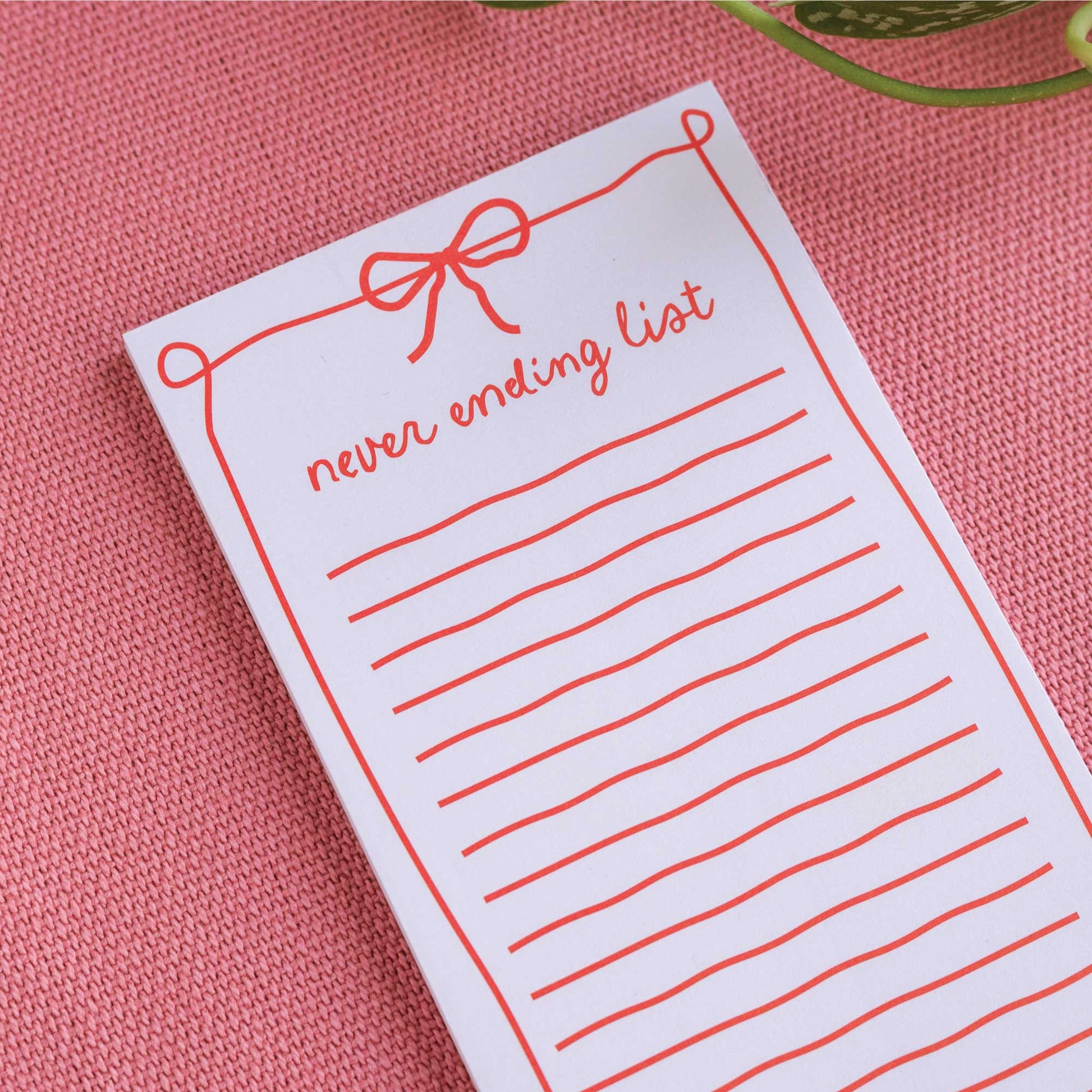To Do List Pad | Never Ending - The Red Squirrel