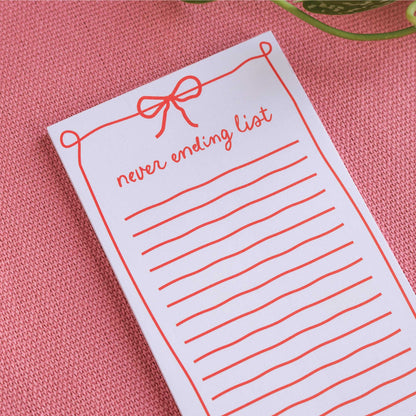 To Do List Pad | Never Ending - The Red Squirrel