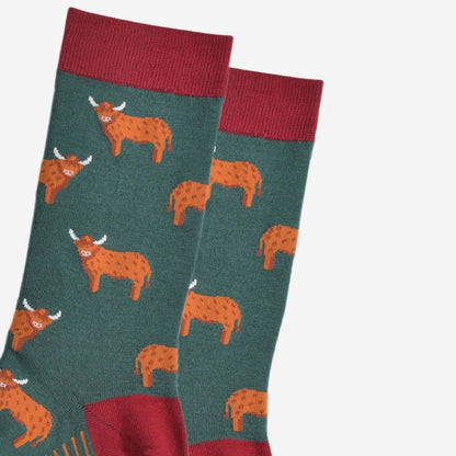 Men's Highland Cow Bamboo Socks - The Red Squirrel