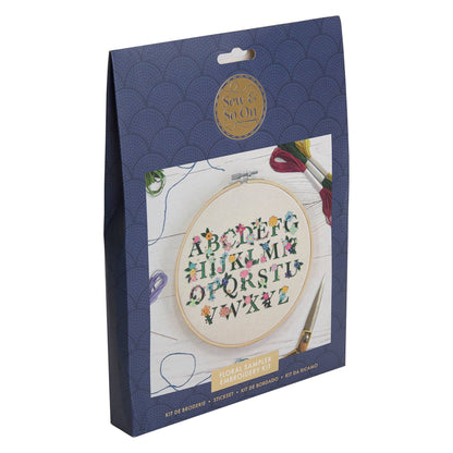 Sew & So On Embroidery Kit - Floral Letters - The Red Squirrel