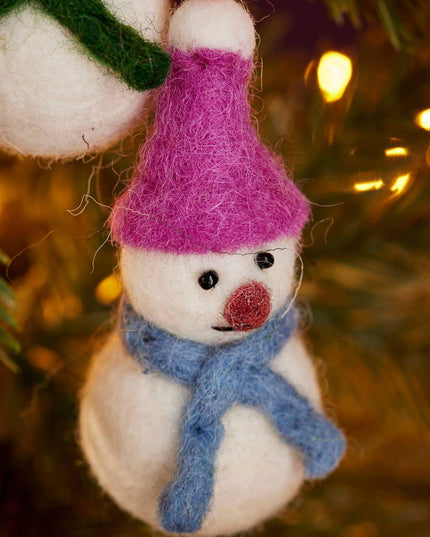 Set of 6 Felt Snowmen Decorations