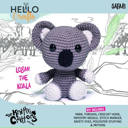 Knitty Critters - Safari crochet kit - Logan The Koala - The Red Squirrel