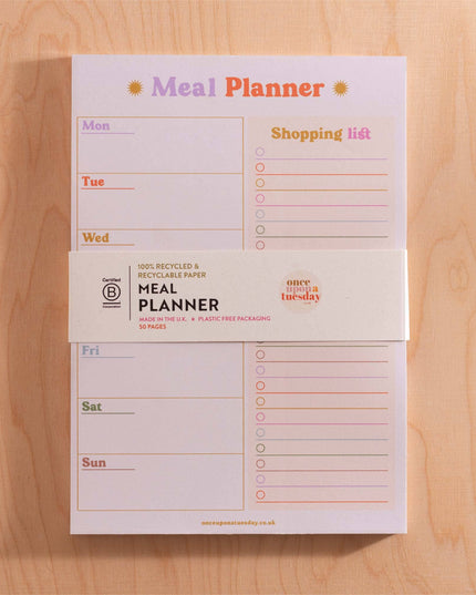 A5 Colourful Meal Planner & Shopping List