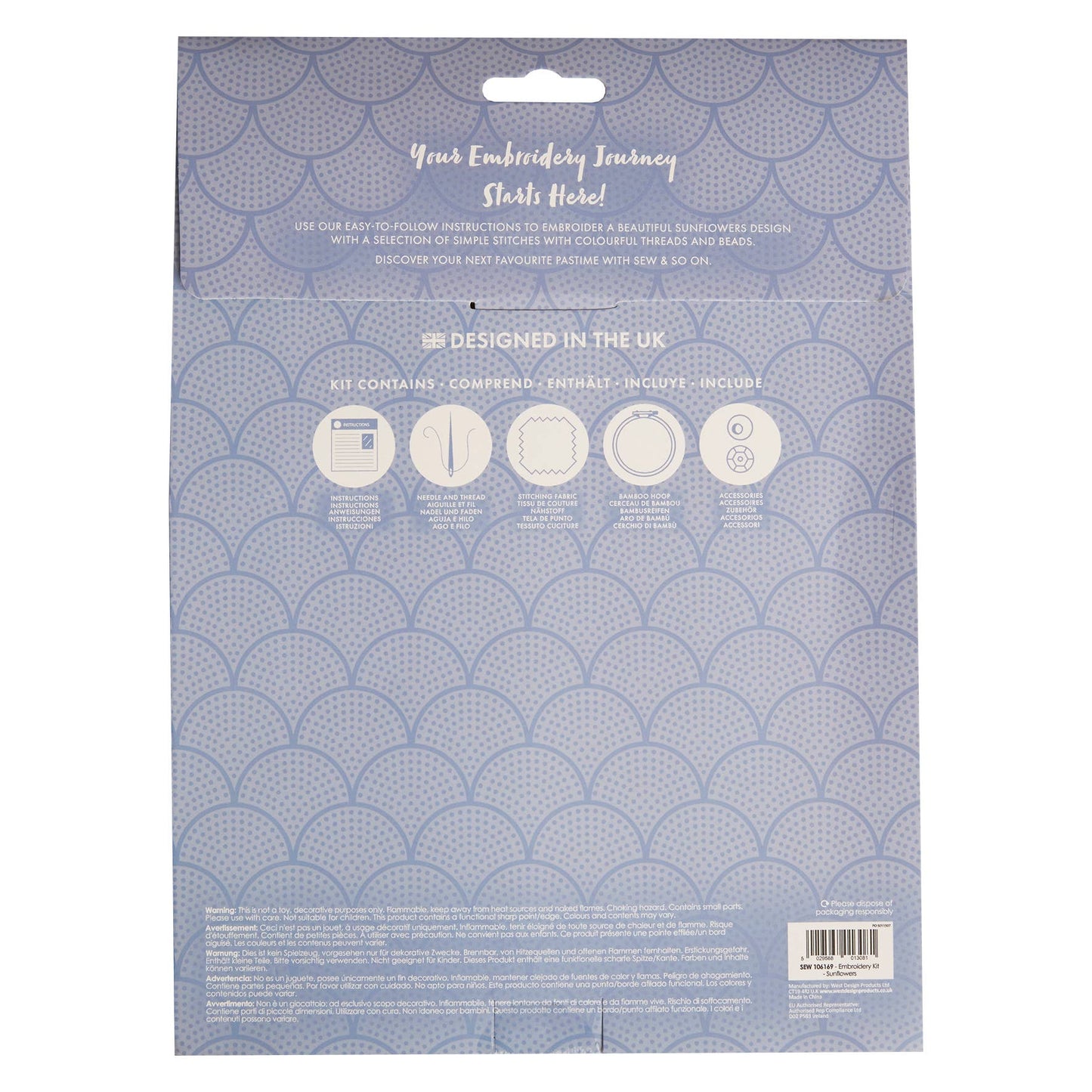 Sew & So On Embroidery Sewing Craft Kit Sunflowers - The Red Squirrel