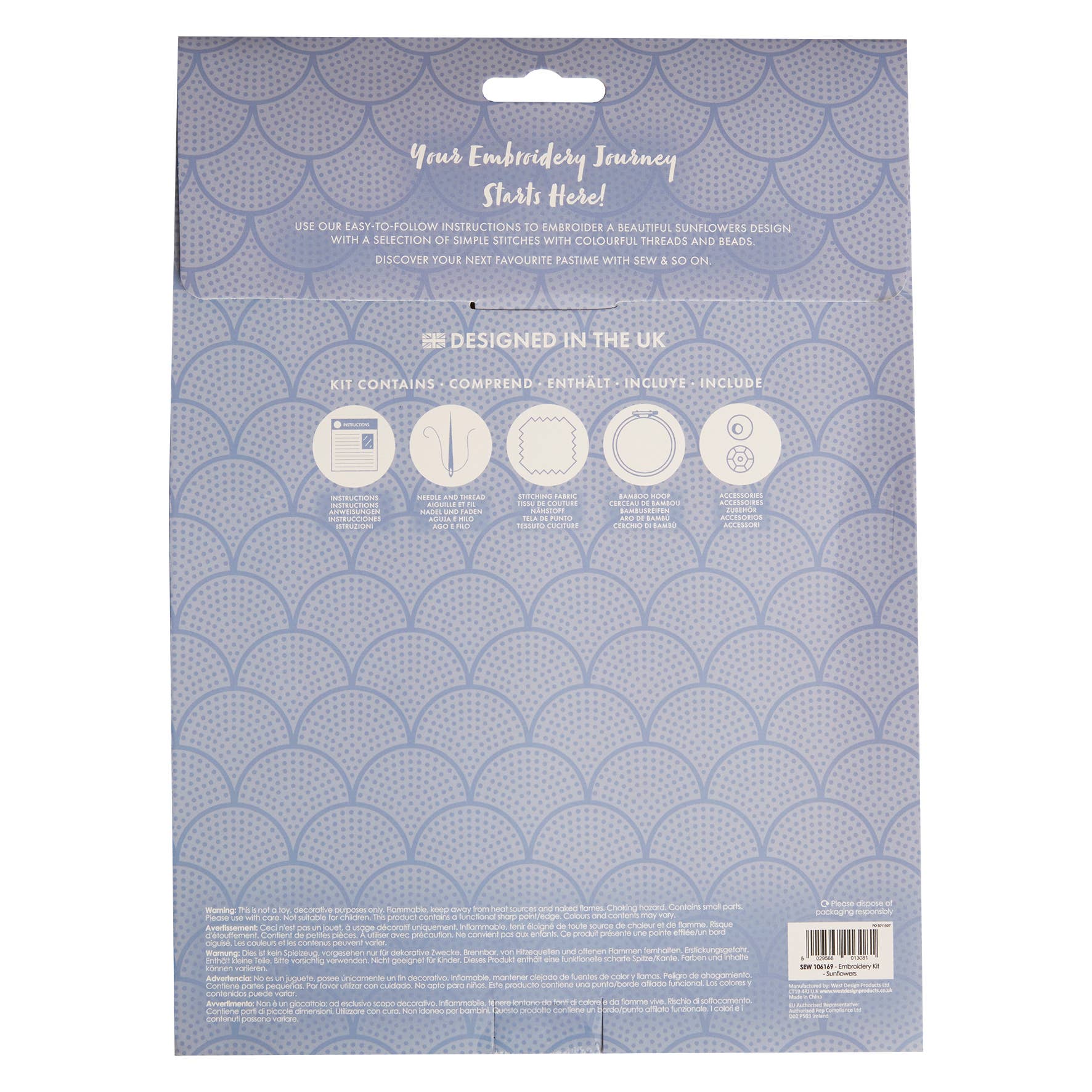 Sew & So On Embroidery Sewing Craft Kit Sunflowers - The Red Squirrel