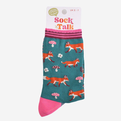 Women's Bamboo Socks - Fox Woodland - The Red Squirrel