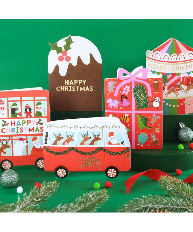 Christmas Fairground Carousel Card Holiday Card