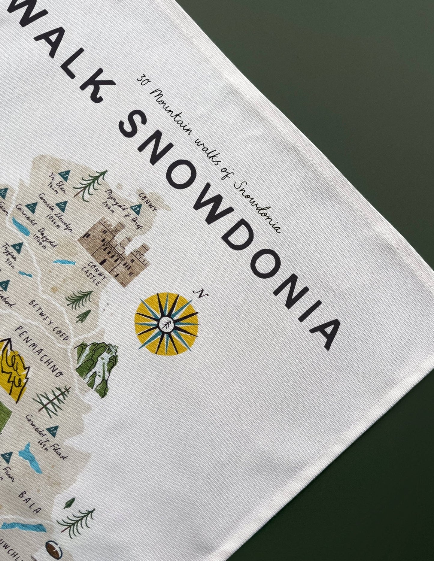 Walk Snowdonia (Eryri) Tea Towel - The Red Squirrel