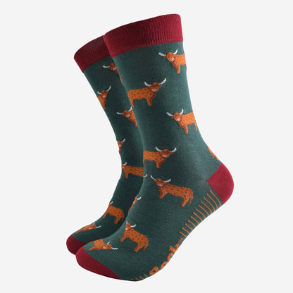 Men's Highland Cow Bamboo Socks - The Red Squirrel