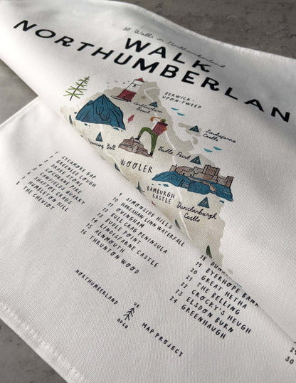 Walk Northumberland Tea Towel
