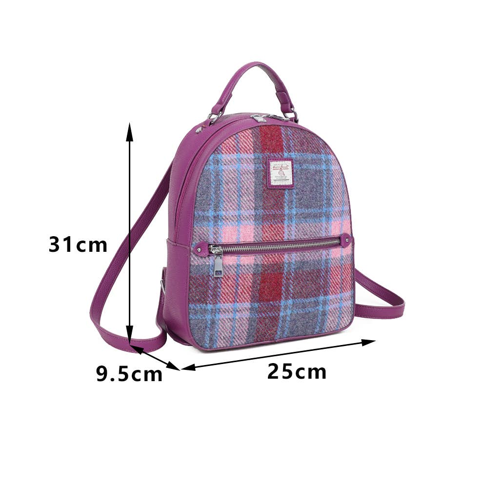 Harris Tweed Buchanan Backpack Blue/Black - The Red Squirrel