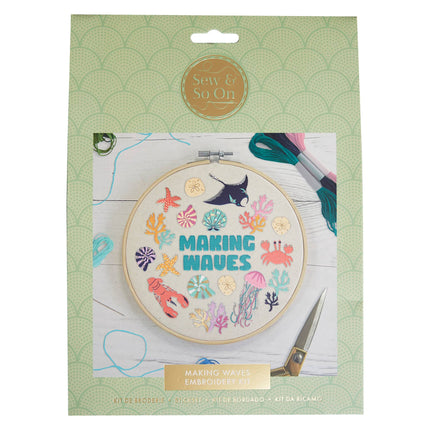 Sew & So On Embroidery Sewing Craft Stitch Kit Waves