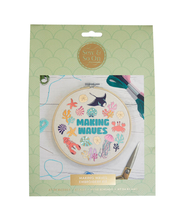 Sew & So On Embroidery Sewing Craft Stitch Kit Waves