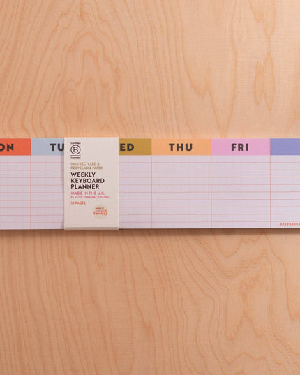 Keyboard Weekly Planner Pad | Colourful Grid
