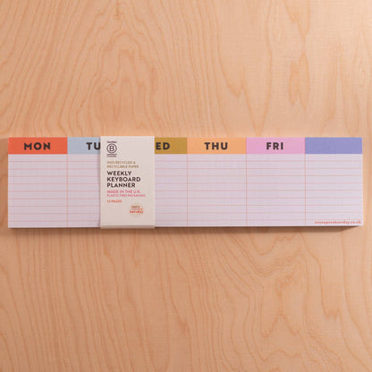 Keyboard Weekly Planner Pad | Colourful Grid - The Red Squirrel