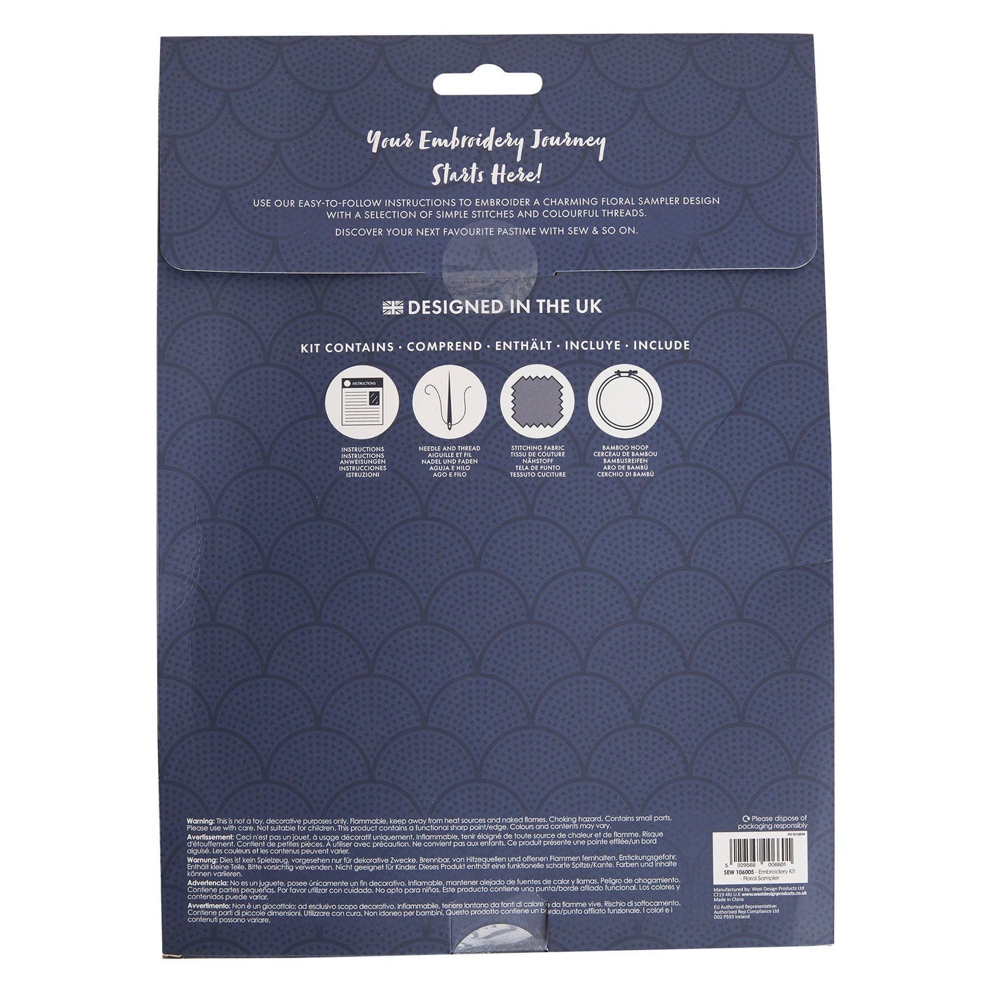 Sew & So On Embroidery Kit - Floral Letters - The Red Squirrel