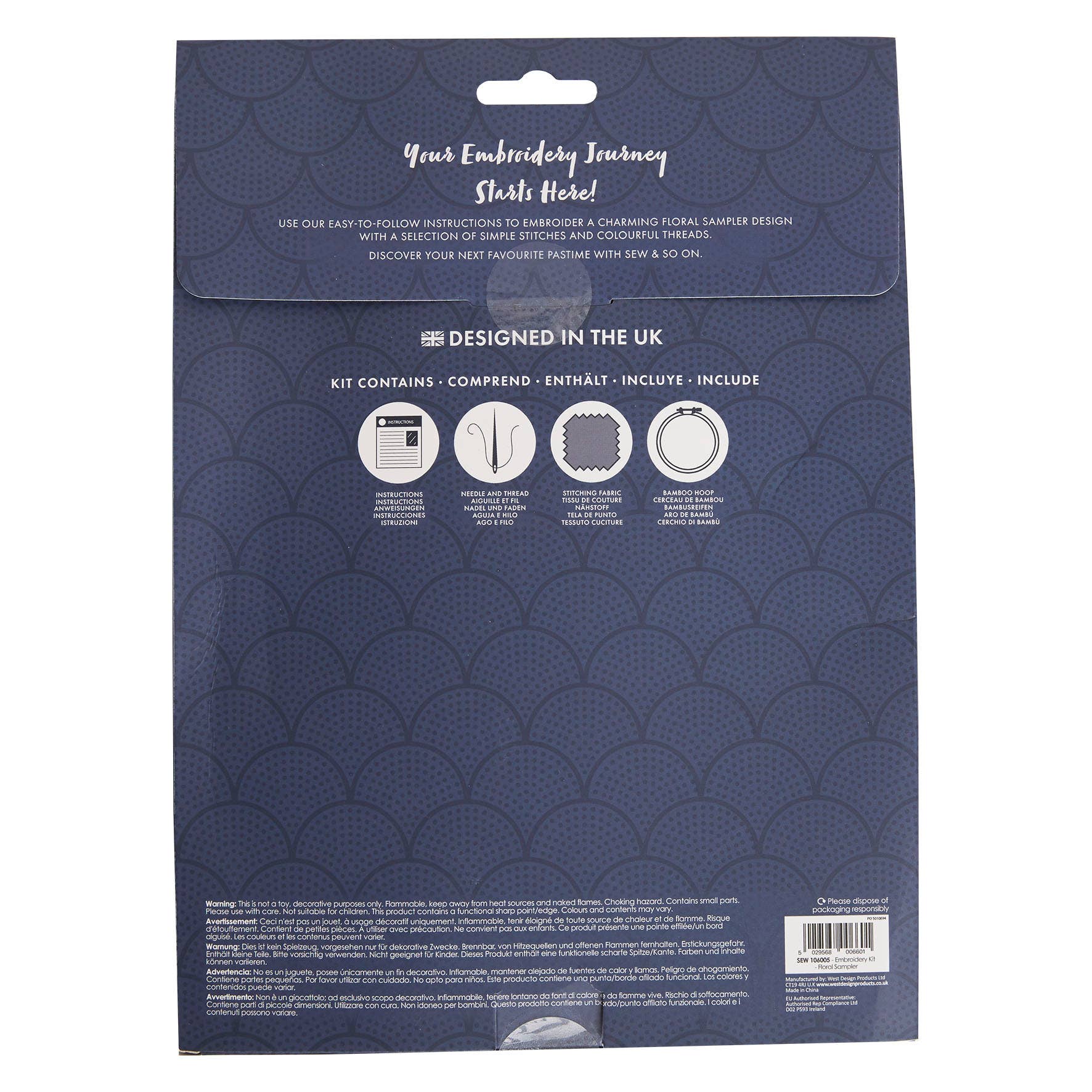 Sew & So On Embroidery Kit - Floral Letters - The Red Squirrel