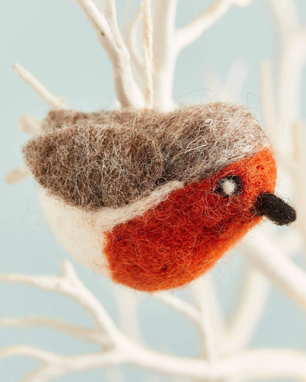 Wool Felt Robin Decoration – Fair Trade Christmas Ornament