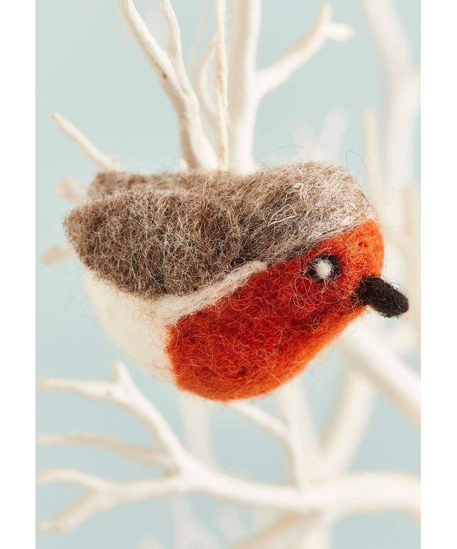 Wool Felt Robin Decoration – Fair Trade Christmas Ornament